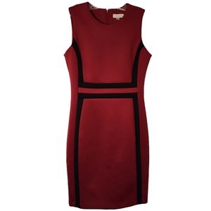 Calvin Klein Maroon and Black Sleeveless Scuba Dress - Size 8